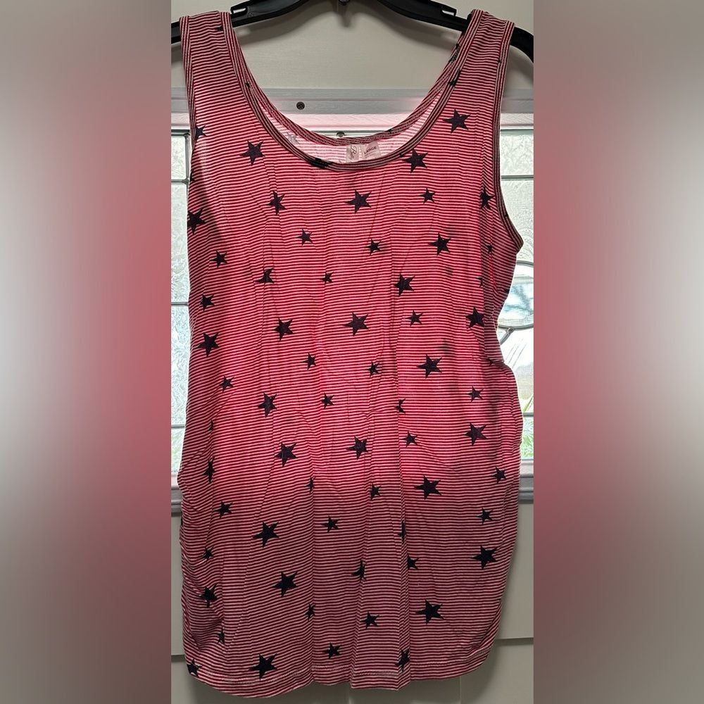 Belly by Design Maternity Tank. Red White Blue Patriotic (519)